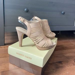 LIKE NEW Franco Sarto Nude Platform Heel